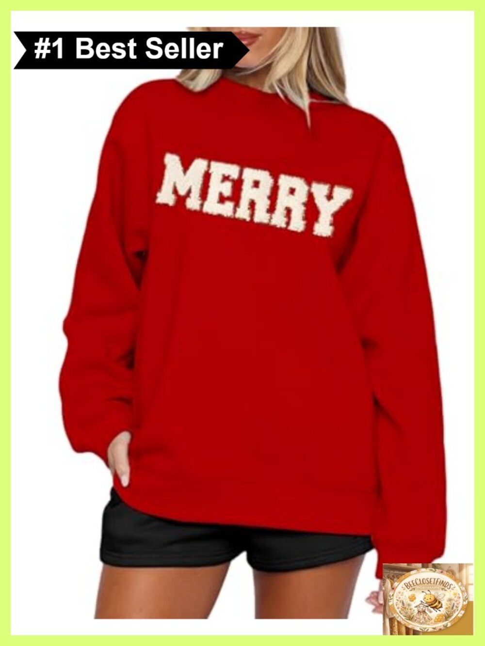 Fleece Lined Merry Chenille Sequin Christmas Sweatshirt Women Crewneck Pullover